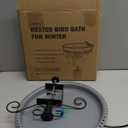 Lovppy Heated Bird Bath for Deck Railing, 100W Thermostatically Controlled Heated Bird Baths for Outdoors Bird Bath Heater, Heated Bird Bath for Outside Winter Garden Patio Yard(Gray)