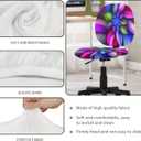 Abstract Floral Print Office Computer Chair Covers, Split Stretchable Seat Cover Removable & Washable Rotating Chair Protective Slipcover (Blue Violet)