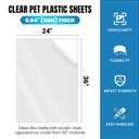 (3 Pack) PET Sheet Panels - 24 x 36 x 0.04 Plexiglass-Quality Lightweight and Shatterproof Glass Alternative Perfect for DIY Sneeze Guards, Face Shields, Railing Guards, and Pet Barriers
