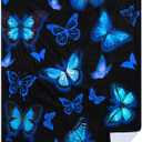 Butterfly Blanket Blue Butterflies Throw Blanket Ultra Soft Flannel Beautiful Butterfly Blanket Gifts for Adults Kids 50"x40"