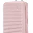 American Tourister Stratum 3.0 Medium 24-Inch Spinner, Airline Approved, Durable Hardside Luggage, Expands 1.5", RightHeight Adjustable Handle, Pink Blush, Medium - Checked