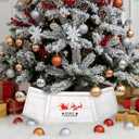 Weysat 30" Wooden Tree Collar Box Christmas Tree Skirt Collar Christmas Decoration Farmhouse Xmas Stand Cover Natural Wood Rustic Hexagon Xmas Base Cover 6-Piece Fit Below 29.5"(White Rustic)