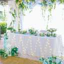 PARTISKY White Tulle Tutu Table Skirt for Rectangle Tables or Round Table,Led Light String Table Cloth for Wedding Baby Shower Birthday Party Dessert/Cake Tables