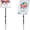 Pedestal Poster Stand, Adjustable Aluminum 11 x 17 Floor Standing Holder for Vertical and Horizontal View Sign Display, Silver