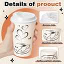 Jingmore 500 Pack 12 oz Disposable Coffee Cups with Lids, Paper to Go Cups for Hot & Cold Drinks for Cafe, Office, Events, Parties (White Lid)