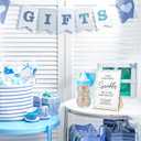 Qilery 122 Pcs Baby Shower Games Guess How Many Sprinkles Included Standing Sign 100 Guessing Cards 20 Pencils 1 Baby Bottle for Gender Reveal Party Favor No Sprinkles(Blue)