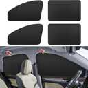 Window Sun Shade Car Curtains - Side Thiken Sun Shades Magnetic 100% Block Light Car Window Covers with Cooler Feeling (Black, T-4pcs)