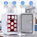 Electactic 10L Compact Mini Fridge, 2.6 Gal Portable Small Refrigerator with AC/DC Adapters, Quiet Personal Desktop Fridge for Skincare, Cosmetics, Makeup, Beverage & Food, Classic White, 10 Liters