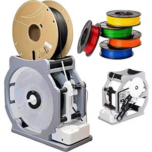 3D Filament Respooler, Electric Spool Winder & Automatic Filament Rewinder - Smart Start & Stop, Adjustable Tension, Industrial Filament Recycler for PLA/PETG/ABS/TPU 3D Printing (Gray)