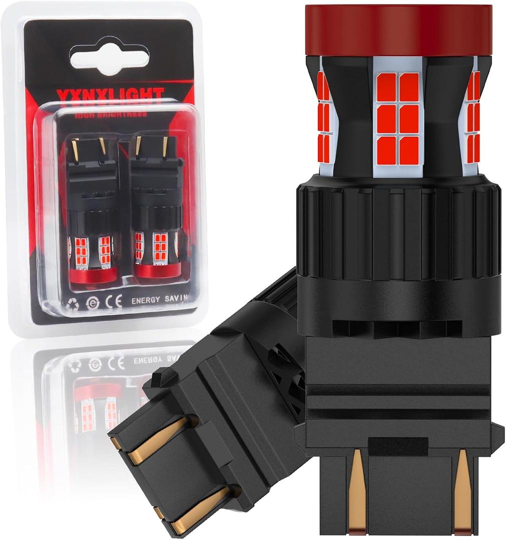 3157 LED Bulb Red, 3057 LED Brake Lights Bulbs Super Bright for Rear Brake Lights and Tail Lights, 2 Pack