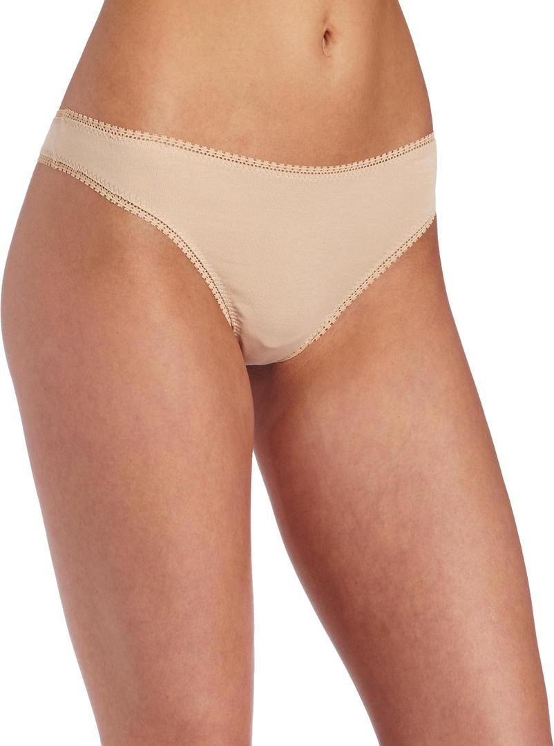 On Gossamer Women's Cabana Cotton Hip-G Thong Panty, Champagne, M/ L