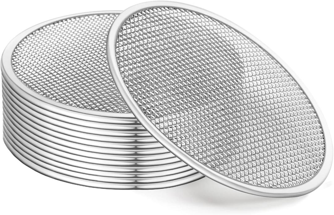 12 Pack Sprouting Lids, 316 Stainless Steel Screen Lid for 86mm Wide Mouth Mason Jar, Alfalfa, Broccoli Mesh Lids