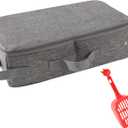 Portable Litter Box with Lid, Waterproof, Collapsible Cat Litter Box with Zipped Lid and Handle, Great for Travel Hotel Stays and Road Trip, Large