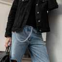 Wallet Chain Hip Hop Punk Pants Chain for Belt Jean Pocket Chains for Men & Women Goth Accessories with Double Buckle