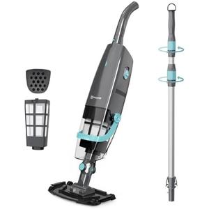 PoolMr Cordless Handheld Pool Vacuum For Above & Inground Pools, with 18.5 Gal/Min Suction, 60 Min Runtime, Dual-Phase Cleaning System,65in Telescopic Pole, for Spas & Hot Tubs, Charcoal (New Version)