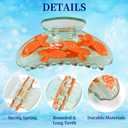 4 x Clear Acetate Hair Clips for Women, Medium Claw Clips for Women Non Slip, Fish Hair Clip Cute Accessories for Females, Flexible Claw Clip for Thick and Thin Hair