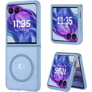 DUEDUE for Motorola Razr Plus 2025/2024 Case, Moto Razr 50 Ultra 5G Case Magnetic, Protective Cover Shockproof Phone Case for Motorola Razr+ Plus 2025/2024/Moto Razr 50 Ultra 5G 6.9", Light Blue