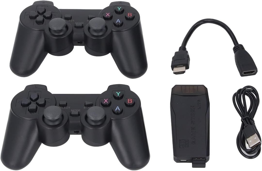 Thonlai 4K Dual 2.4GHz Wireless Retro Game Consol, 20,000+ Games, 9 Emulators, 64GB Memory, for Birthdays, Xmas, and Everyday Life