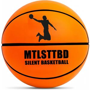 Silent Basketball-Size 7 (29.5") 2026 New Upgrade Dribble Dream Silent Basketball, Grooved Airless Foam Technology for Soundless for Quiet Dribbling and Indoor Training (orange)