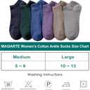 MAGIARTE Womens Cotton Ankle Socks Low Cut Athletic Casual Mutil Color No Show Running Socks for Women (6-9)