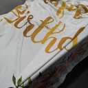 3 Pcs Pink Floral Happy Birthday Waterproof Rectangular Table Cloths Rose Gold Party Decor petal themed Disposable Plastic Tablecover Table Cover for Birthday Party Favors for Girls Women 54X 108