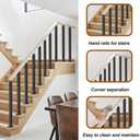 Indoor Railing Kits, Black Railing Post Kit, 270° Adjustable Flat Brackets Spindle Post & 35.43" Iron Square Stair Posts Kit for Stair Railing Indoor, Balcony, Staircases Spindles, Deck, Attic
