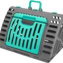 Sport Pet Designs Foldable Travel Cat Carrier - Front Door Plastic Collapsible Carrier Collection, Waterproof Bed (25.0"L x 20.2"W x 19.0"H)