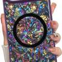 Magnetic for iPhone Air Case Abalone Shell, Elegant Purple | Cute Sparkle Mother of Pearl Design, Compatible with MagSafe, Shockproof Protective Phone Cover