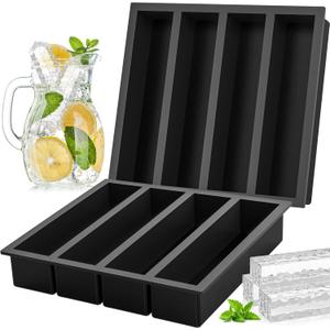 Silicone Ice Cube Trays Large for Whisky, Collins Ice Cube Mold Tray Also Used for Butter Mold, 2 Count
