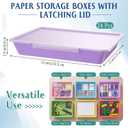 Tinlade 24 Pcs Classroom Paper Storage Bins with Lids, Macaron, 13x10in