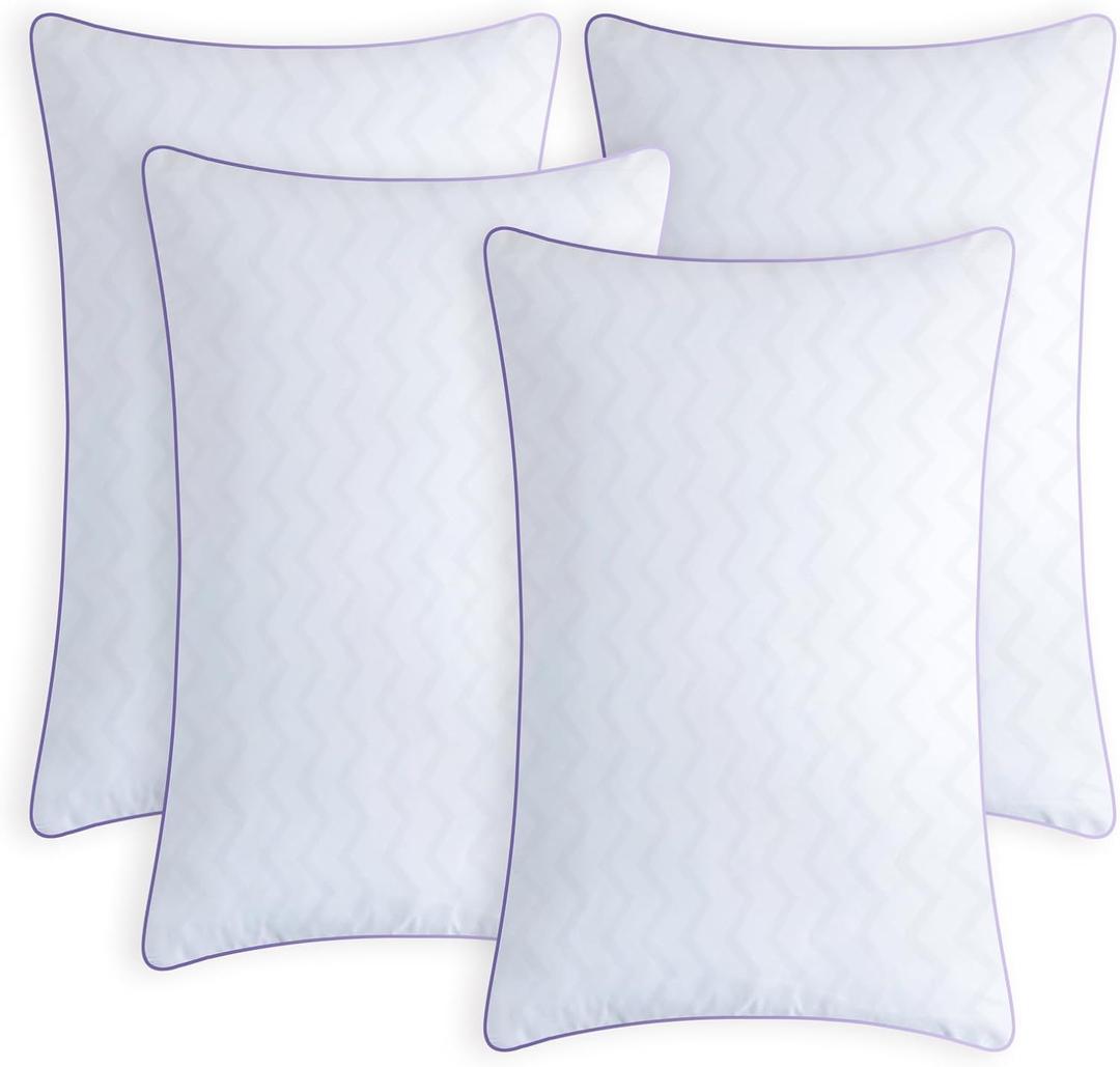 MOLCLCUY Bed Pillows King Size Set of 4,Hotel Collection Pillow for Side and Back Sleepers,Super Soft Down Alternative Microfiber Filled (King4 PCS)