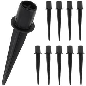 RTNLIT Metal Solar Light Stakes Replacement, Outdoor Ground Spikes for Garden Landscape Yard Pathway Patio Lamp Pole, 0.75 x 5.3 inch (Pack of 5, Black)