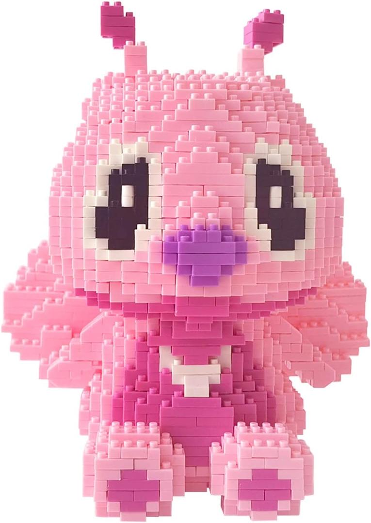 Building Bricks 1600+ Pieces Set - Classic Cartoon Characters Building Blocks - Mini Building Block for Boys Girls & Adults (Pink), 6.5 x 4.52 x 5.3 inches