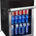 Bitubi Upright Freezers Cover,Outdoor Beverage Refrigerator Cover, Waterproof, Dustproof, Sun-Proof, 20" W x 20" D x 33" H. Suitable for most 3.2 Cu.ft Beer or Wine Mini Fridge (Black)