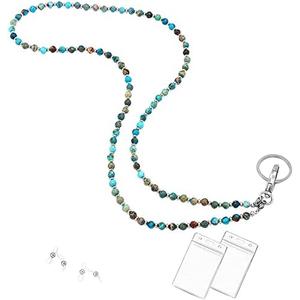 Lanyard for Women, Beaded Lanyards for ID Badges Holder Teacher Lanyard Holder Keychain Necklace Strap for Women Girls