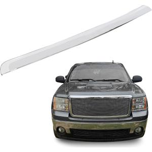 ECOTRIC Truck Hood Molding Trim Moulding Compatible with 2007-2013 GMC Sierra 1500 2500HD 3500HD Replace for GM1235109 10385156 (Without Chrome Grille)