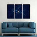 Digital Age Wall Art for Living Room Electronic PC Office Wall Decor 3 Piece Canvas Prints Technology Digital Art Modern Artwork House Decoration for Bedroom Bathroom Framed Ready to Hang (24"Wx36"H)