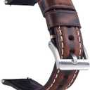 Quick Release Retro Leather Watch Band,Vintage Oil-tanned Pull-up Leather Strap Replacement,Choice of Width-18mm 20mm 22mm 24mm or 26mm (Dark Brown)