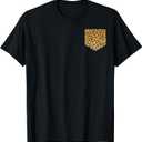 Leopard Print Pocket | Cool Animal Lover Cheetah Gift T-Shirt (Small, Black)
