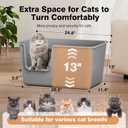 Cat Litter Box with High Sided,24.8" Lx11.4 Wx13.0 H,Extra Large Cat Litter Box for Big Cats,XL Jumbo Kitty Litter Box for Indoor Cats,Tool-Free Assembly (Grey)