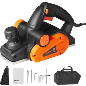 VEVOR Electric Hand Planer, 3-1/4" Width Corded, 16500 RPM High-Speed Powerful Handheld for Woodworking, Wood Chamfer DIY, Smooth Finish Carpentry Tool, FCC-SDoC