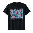 Trans Rights are Human Rights Boho Floral Transgender Pride T-Shirt, Size L