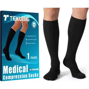 Medical Women Men Compression Socks Knee High 20-30 mmhg Graduated Stocking Support Hose Cute for Running Travel