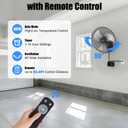 Ehiair 18" Wall Mounted Fan with Thermostat & Remote, Oscillating Fan