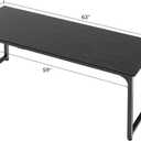 Huuger Modern Simple Office Desk, 63 Inch, Gaming & Writing Desk with Storage, Large Legroom, Metal Frame, Black