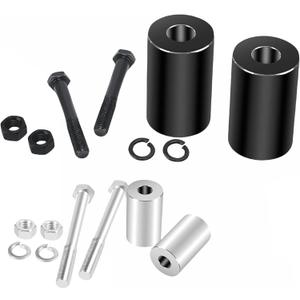 TDZ Black&Chrome 2'' Inch Rise Handlebar Risers Extension For Harley 1-1/4'' Handlebars Black Motorcycle Spacers (Black)
