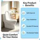 Soft Close Toilet Seat, Quick Release PP Replacement Seat Elongated D Shape