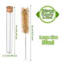 HNYYZL 25Pcs Clear Plastic Test Tubes with Cork Stoppers and 1 Brush, 25x160mm 50ml, Good Seal for Jewelry Seed Beads Powder Spice Liquid Storage, Lab Use or Decoration