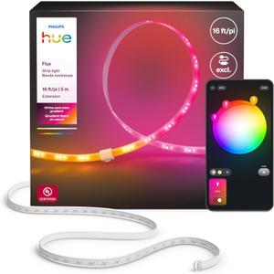 Hue Flux 16-Feet LED Strip Light Extension, Vibrant Color and Ambiance, Flexible Indoor Lighting, Chromasync Color Blending, Cuttable, Extendable, Reusable, App and Voice Control