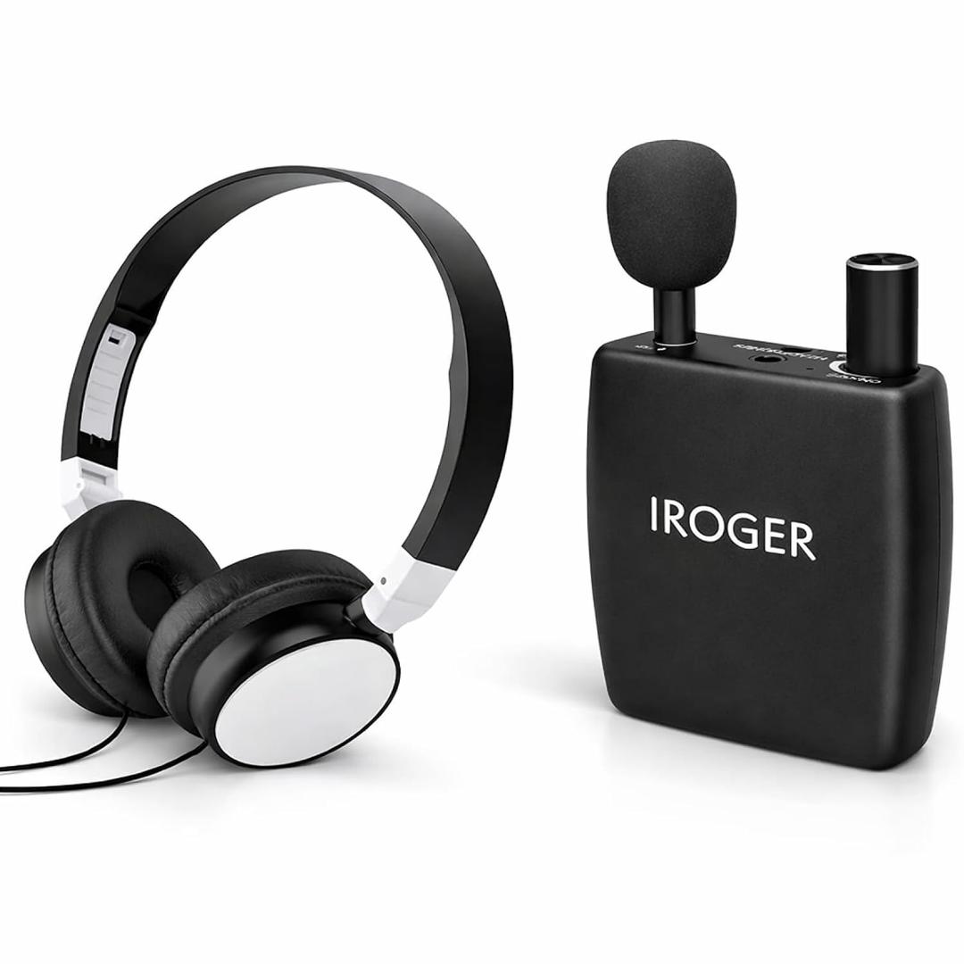 Hearing Amplifier with Directional Microphone, Rechargeable Personal Sound Amplifier, Easy Control, 3.5mm Headphone Compatible, Portable Listening